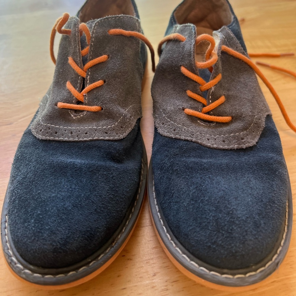 Cole Haan Boys Blue Leather Oxford Saddle Shoe Size 3